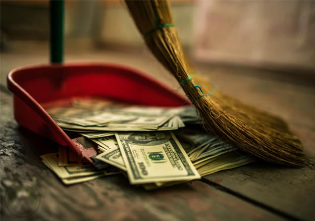 Image result for sweeping up money